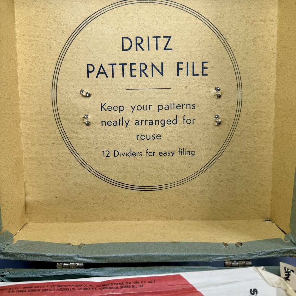 Vintage Dritz Sewing Pattern File Box Filled With Patterns