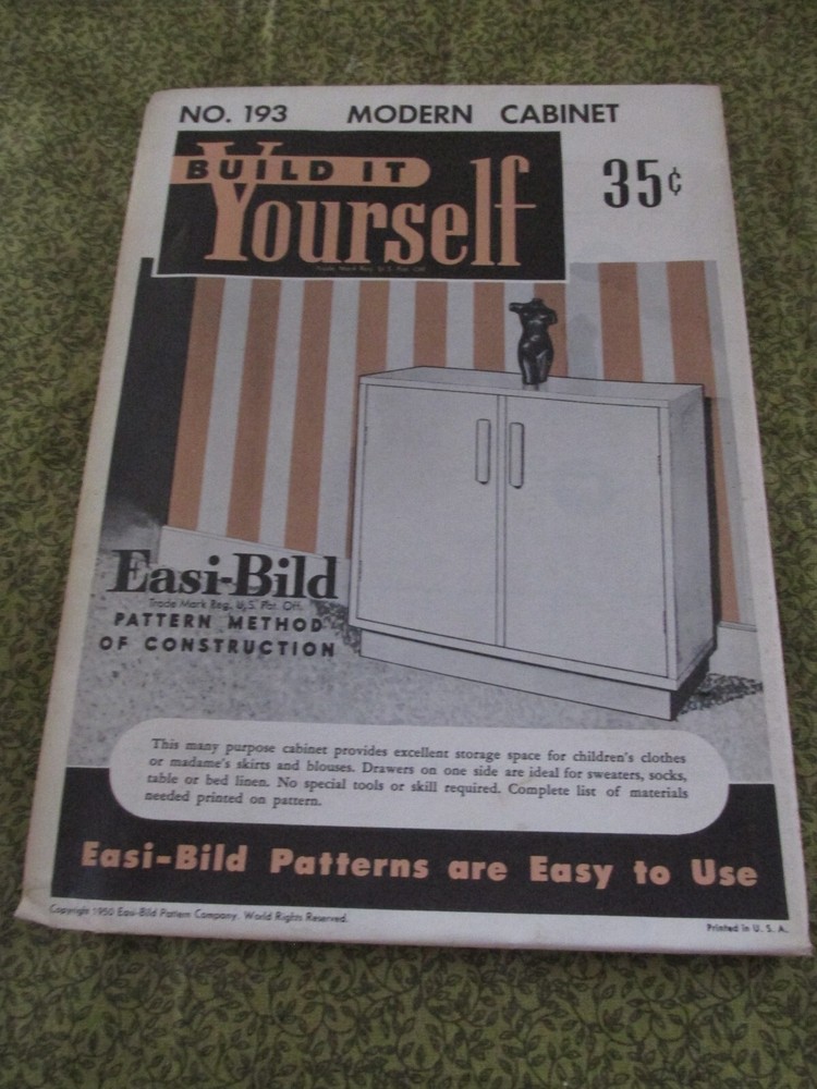 Easi-Bild Build It Yourself PATTERN COMPLETE  NO. 193 Modern cabinet Kitchen