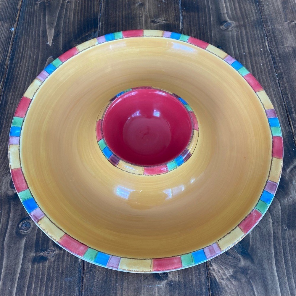Hand Painted Chips & Salsa Server