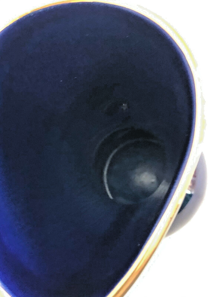 Wide Mouthed Handled Ceramic Blue Pitcher Paris
