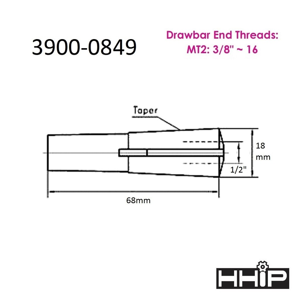 MT2 1/2" ROUND COLLET (3900-0849)