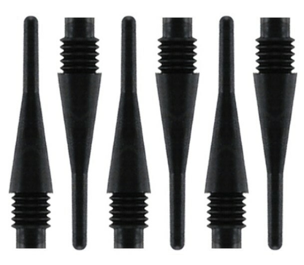 100 Bulls Cone 2BA Plastic Soft Tip Dart Points - Black