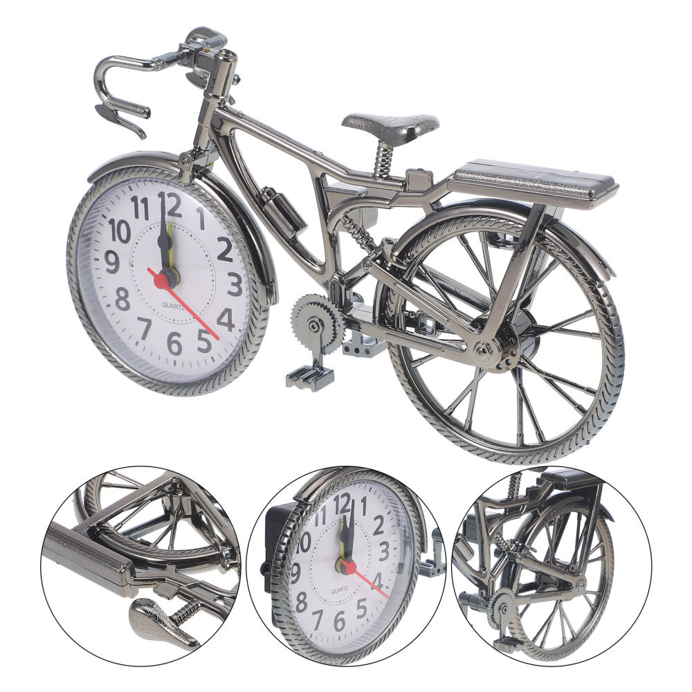 1PC Bicycle Alarm Clock Retro Creative Clock Desktop Vintage Clock Desktop Decor