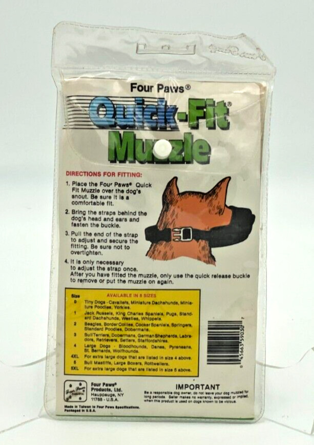 Four Paws Dog Muzzle Size 3 Quick Fit Medium