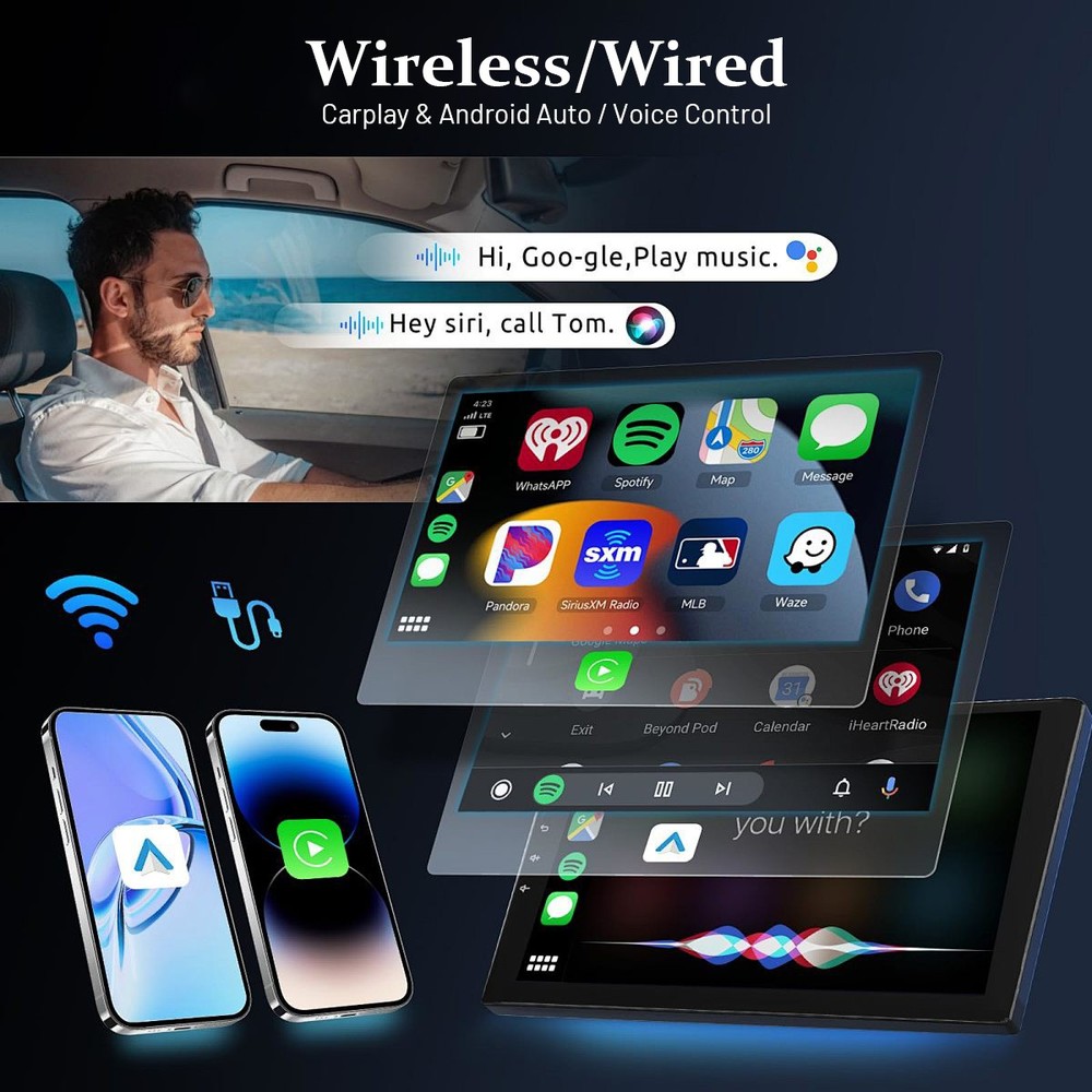 New Wireless CarPlay Android Auto Adapter w/ Android 13 System 4K HDMI Output