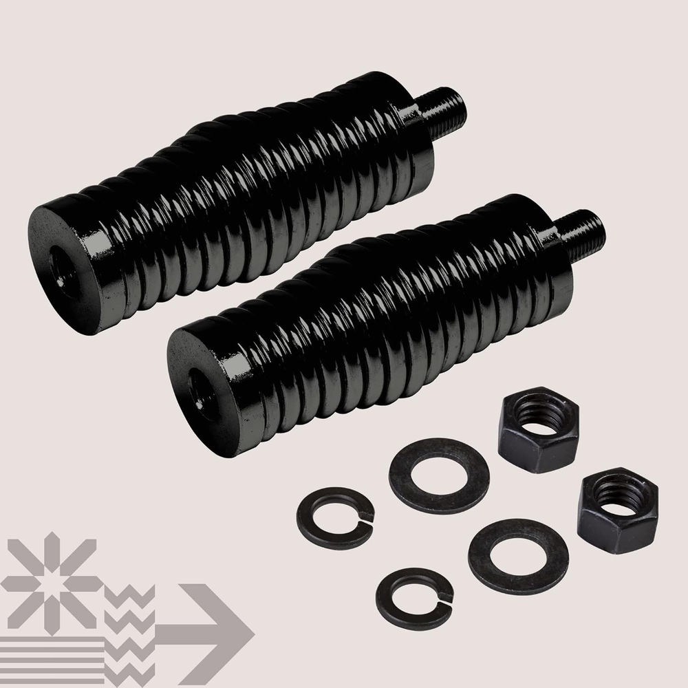 2pc Heavy-Duty LED Whip Light Spring Mount Base [Black-Finish] [Quick Release]