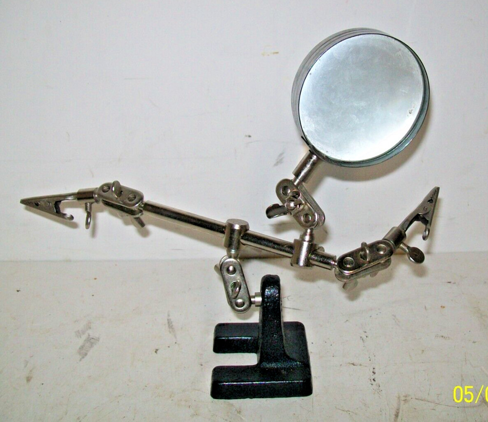 Jewelry Work Vise w/ Magnifying Glass Iron Base