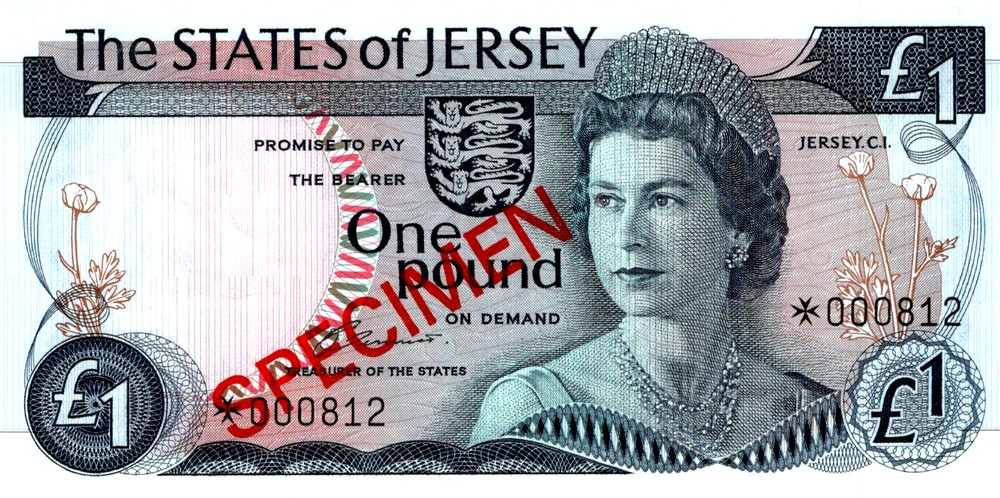Jersey 1 Pound " SPECIMEN " 1978 Pick # 11CS1 UNC
