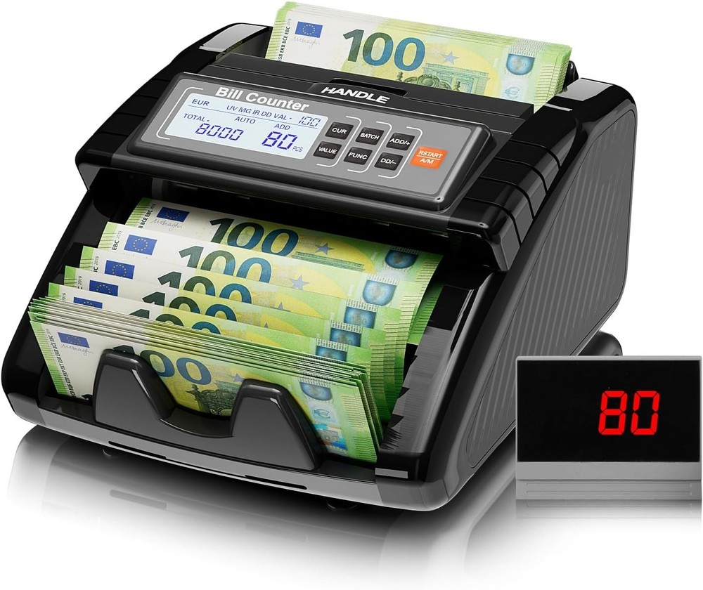 AL1000 Money Counter, UV/IR/DD Counterfeit Detection, Value Counting & Batch & A