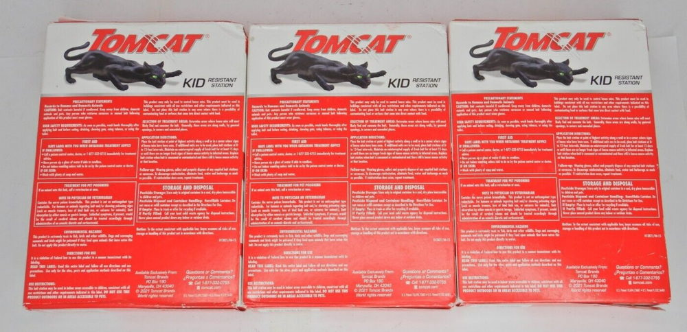 3 Boxes Tomcat Mouse Killer Kid Resistant Station Disposable 4oz