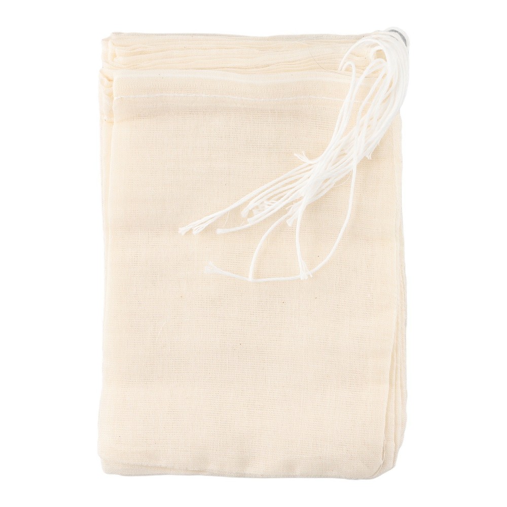 10pcs Cotton Empty Filter Muslin Drawstring Straining Tea Cook Separating Spice