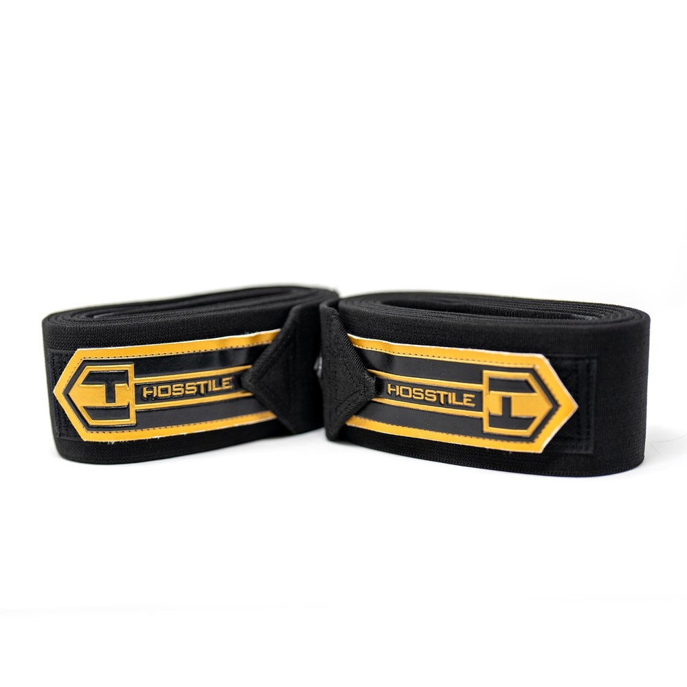 Heavy Duty Knee Wraps (Pair) – Stiff, Durable Cotton-Polyester Blend, Hook an...