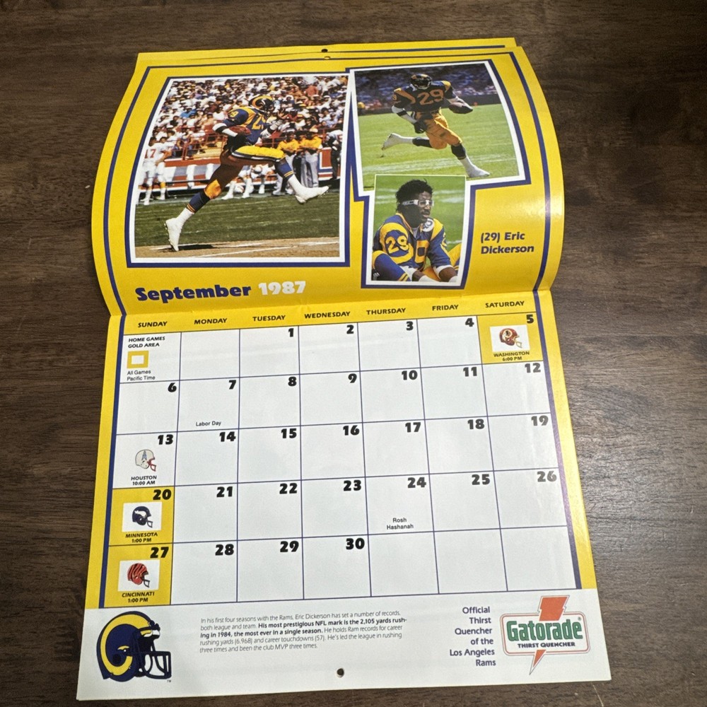 LA Rams 1987-1988 Calendar