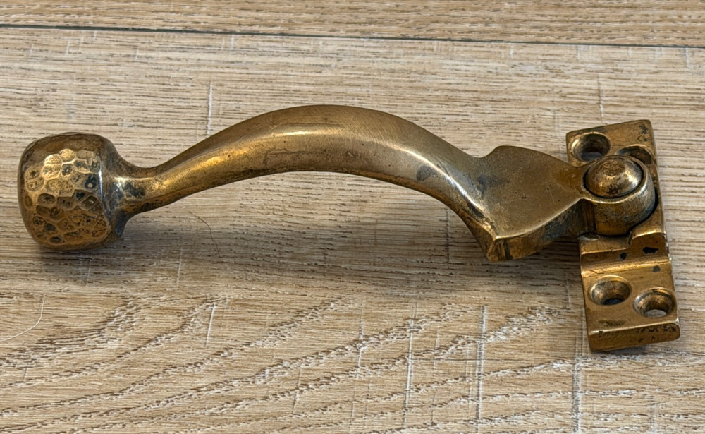 ANTIQUE SOLID BRASS CASEMENT WINDOW HANDLE RECLAIMED