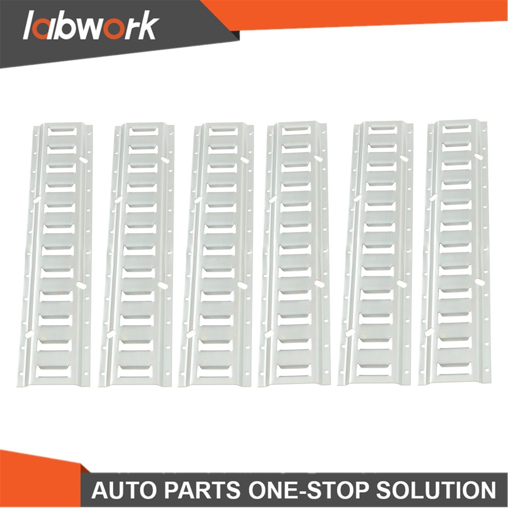 Labwork 6 Pack 2' E Track Tie Down Rail Kit Silver Rail Enclosed Cargo Trailer