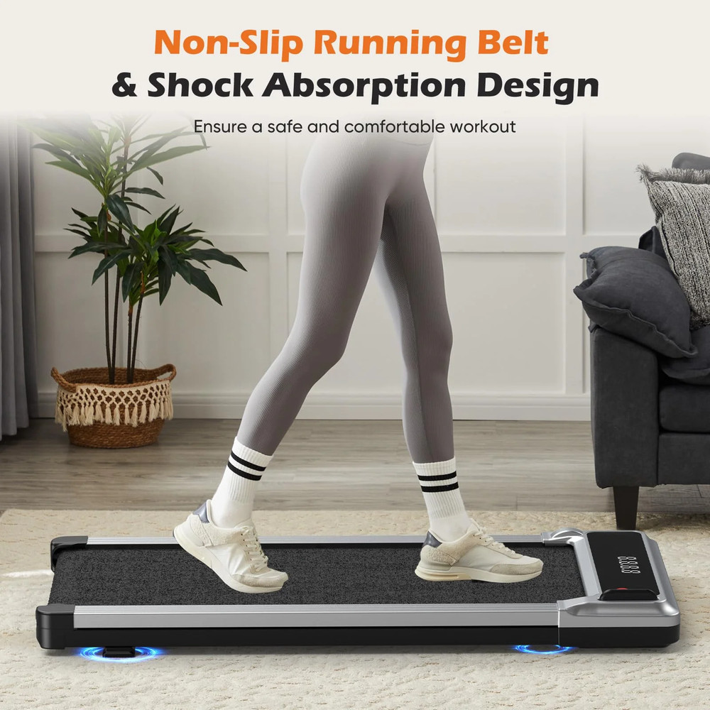Compact Walking Treadmill for Small Spaces, Quiet Under-Desk Walking Pad with...