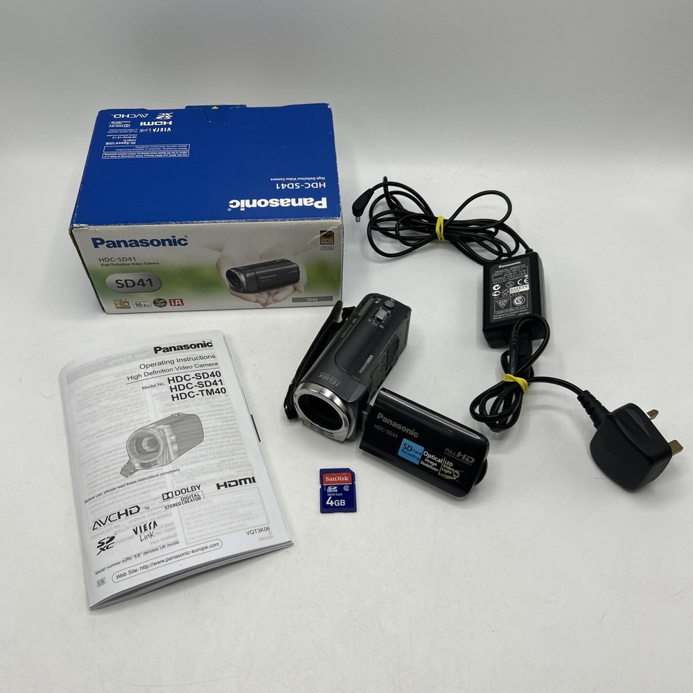 Panasonic HDC-SD41 Camcorder Boxed with Accessories Include Memory Card