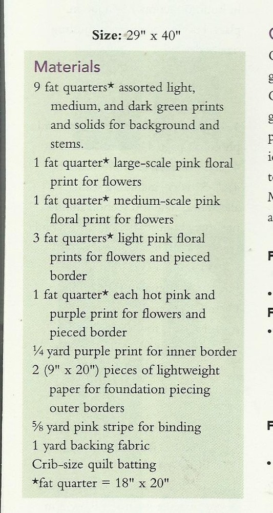 B0421 ODE TO SPRING QUILT PATTERN/INSTRUCTIONS