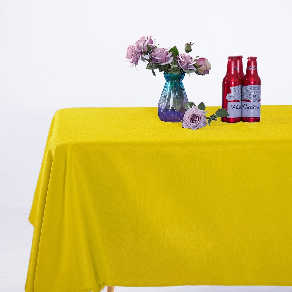 Ascoza 2pack 60x120 Inch Yellow Rectangular Tablecloth 6 Feet Table Cloth in ...