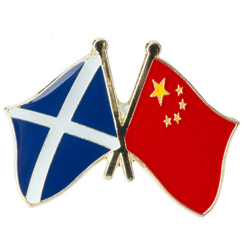 SCOTLAND & CHINA Friendship Flags Badge