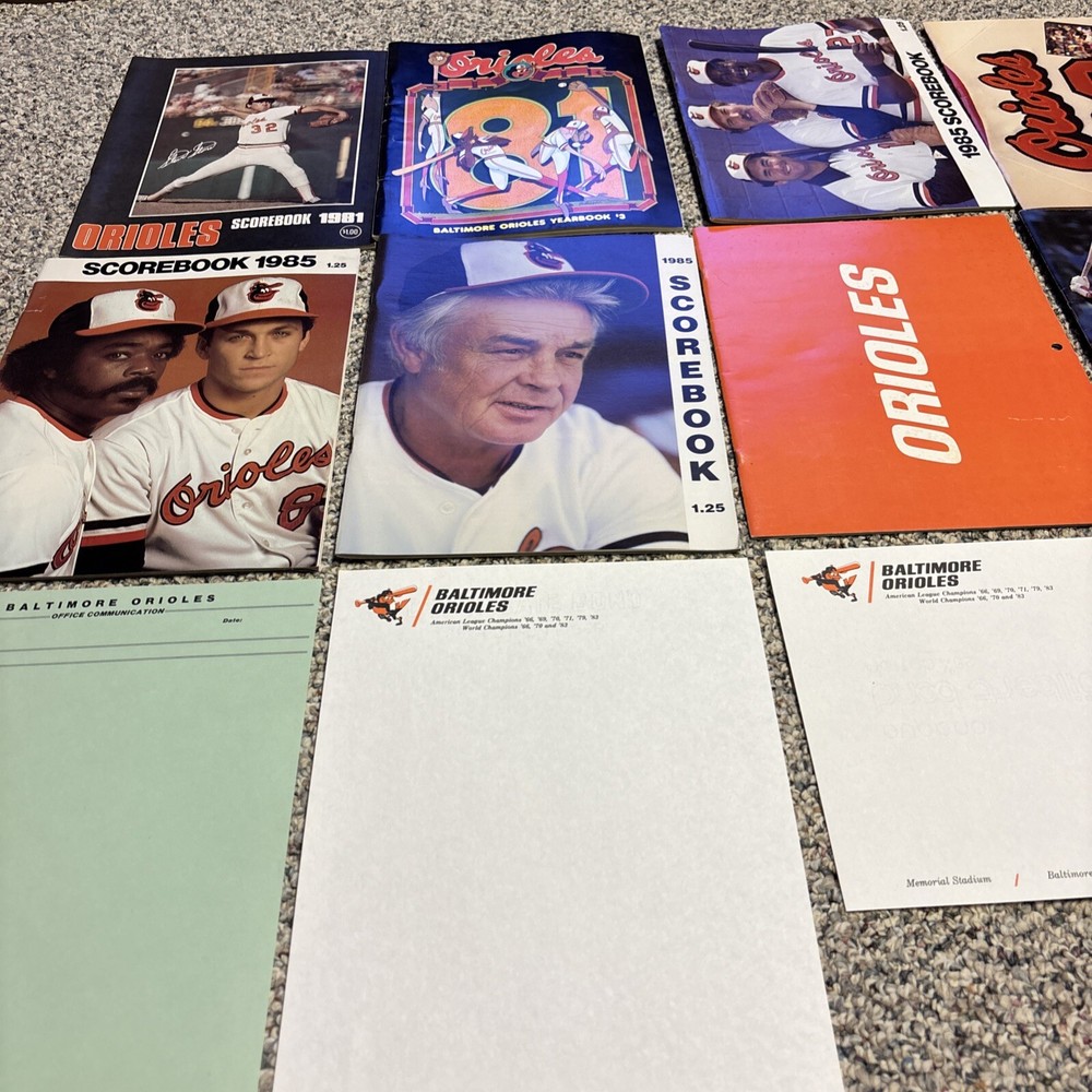 baltimore orioles 1979-1986 Program & Yearbook Lot