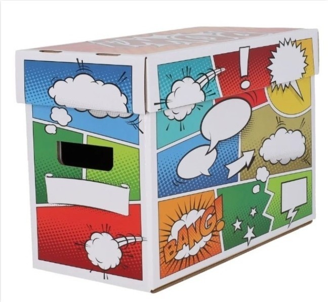 (5 Pack) BCW Short Comic Box - Pow Art for Silver Age/Current Comics