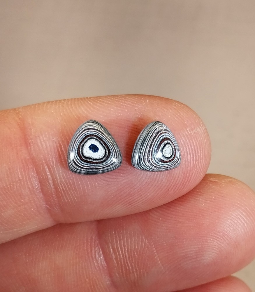 Fordite Cabochons, VERY TINY triangles, Happy Agate Studio, EB107