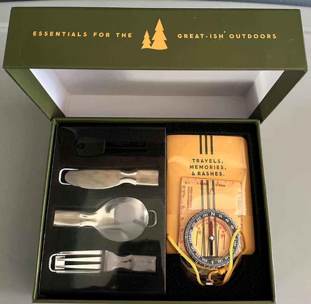 Camping Hiking Kit Get Lost Like, On Purpose Fire Striker Silverware