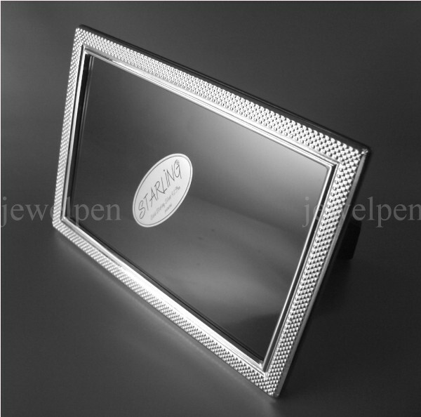 10x15 cm Photo Frame Solid 925 Sterling Silver Hallmarked - Noppenstruktur (V1)