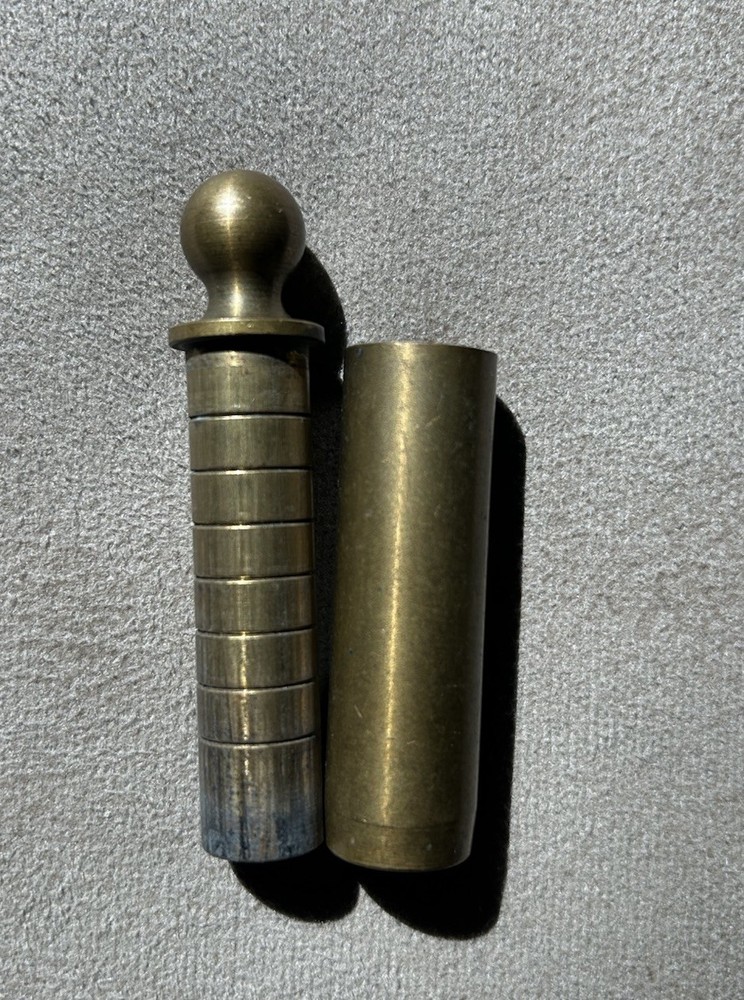 Vtg Brass BlackPowder Muzzleloading Shooting Adjustable Measure & Booklet