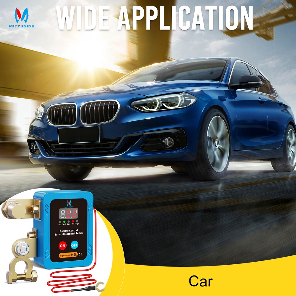 Remote Battery Disconnect Switch 240A Kill Switch LED Voltmeter Display, 12/24v