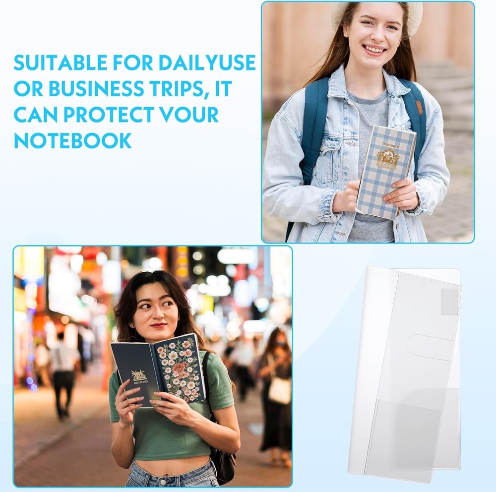 2-Pack Transparent PVC Book Covers for Notebooks & Planners