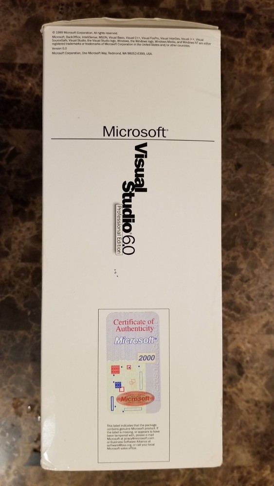 Microsoft Visual Studio 6.0 6 Professional 659-00390 RETAIL Box