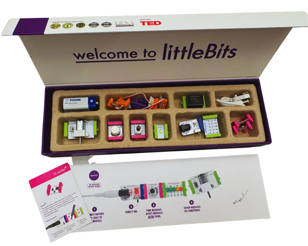 littleBits Base Kit Electronic Circuit Toy 10 + 1 Extra Module COMPLETE & TESTED