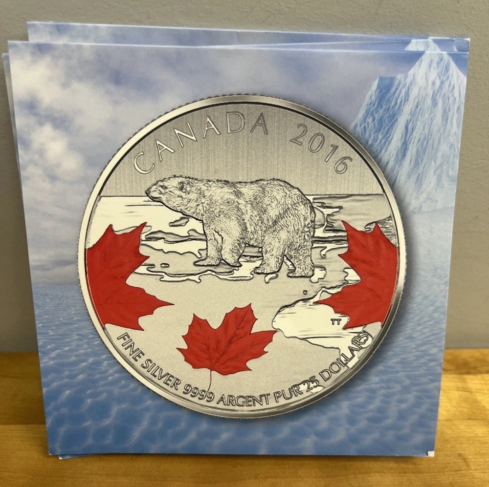 2016 Canada Polar Bear 25 Dollars 7.96 grams 0.9999 Silver