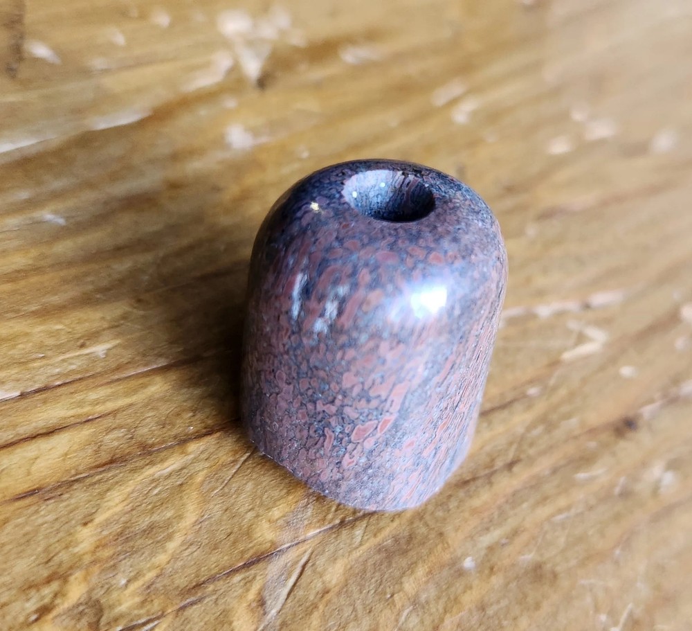 Large live edge dinobone gembone bead