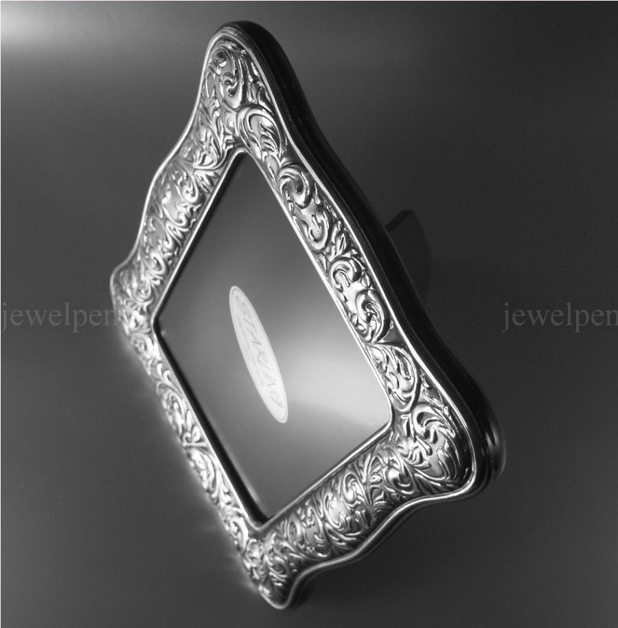 High-Quality Victorian Photo Frame Solid 925 Sterling Silver Mahogany(V1)