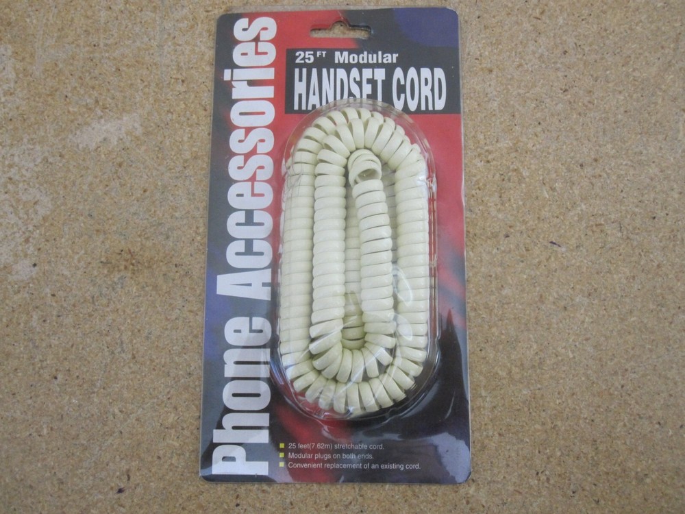 25' Long Coiled Handset Cord NEW