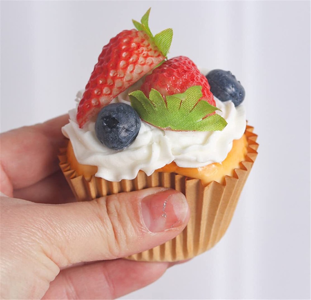 6PCS Artificial Cake Fake Simulation Realistic Cupcake Bread Dessert for Deco...