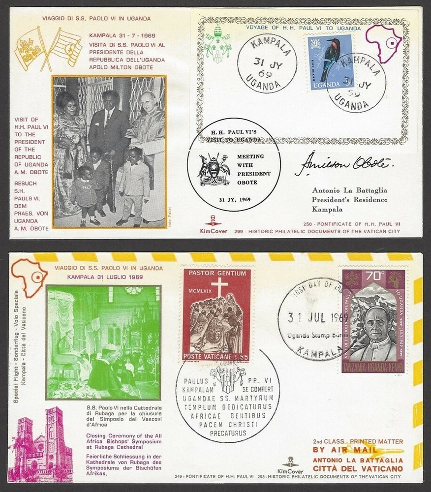 1969 Pope’s Visit to Uganda special covers (8)