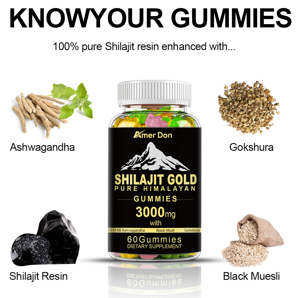 Shilajit Gummies Max Strength | Pure 100% Authentic Himalayan Origin 2 Bottles