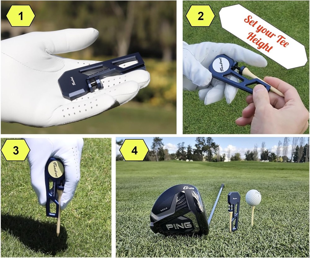 PRO - Premium Golf Accessory for Tee Height Setup Tool with Midnight Blue
