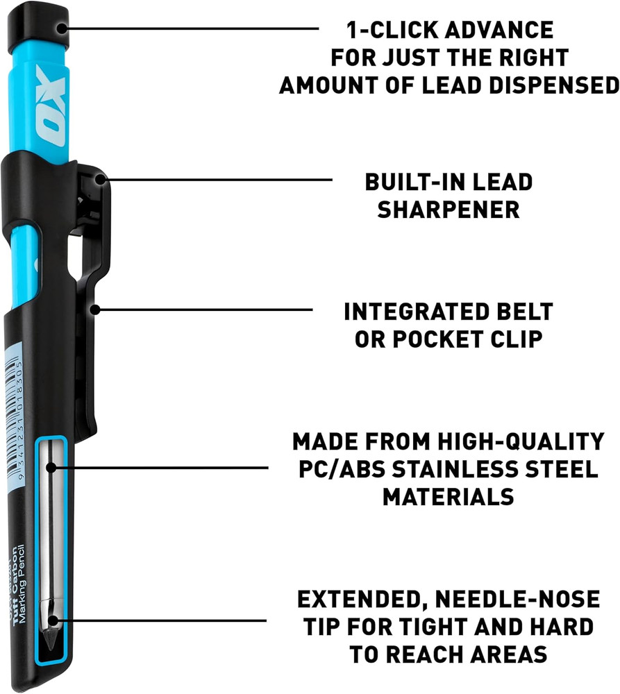 Tools Carpenter Pencils Mechanical Set – Heavy Duty Construction Pencil with Bel