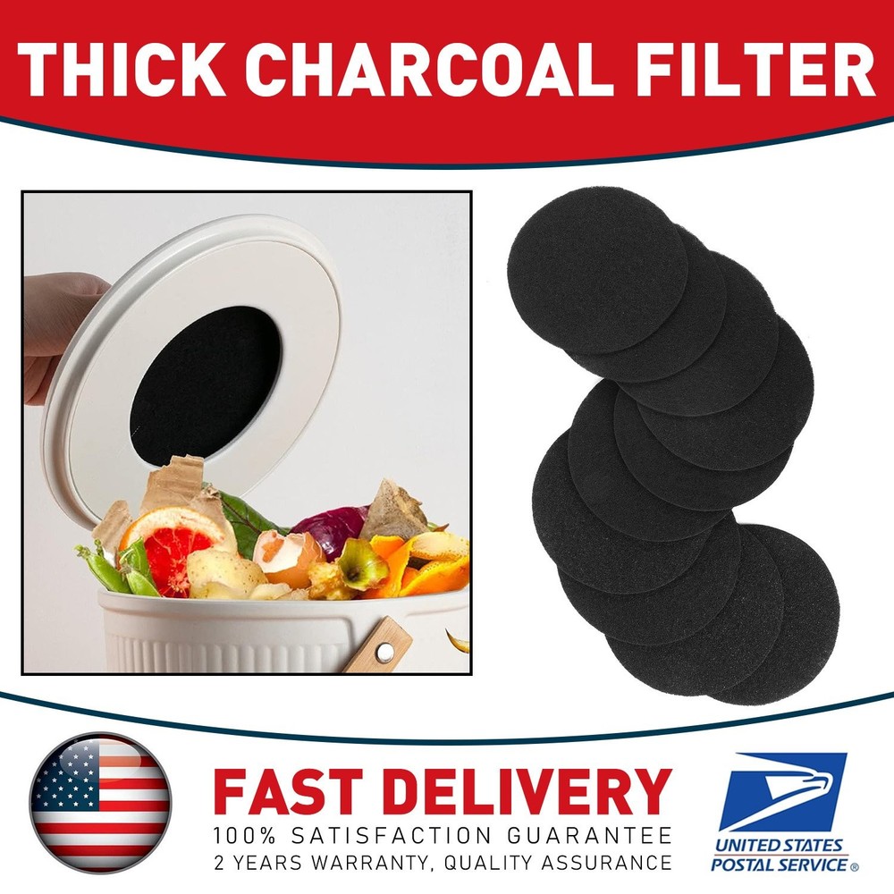 10 Pack 6.7 Inch Compost Bin Filter Inserts for Standard Compost Containers