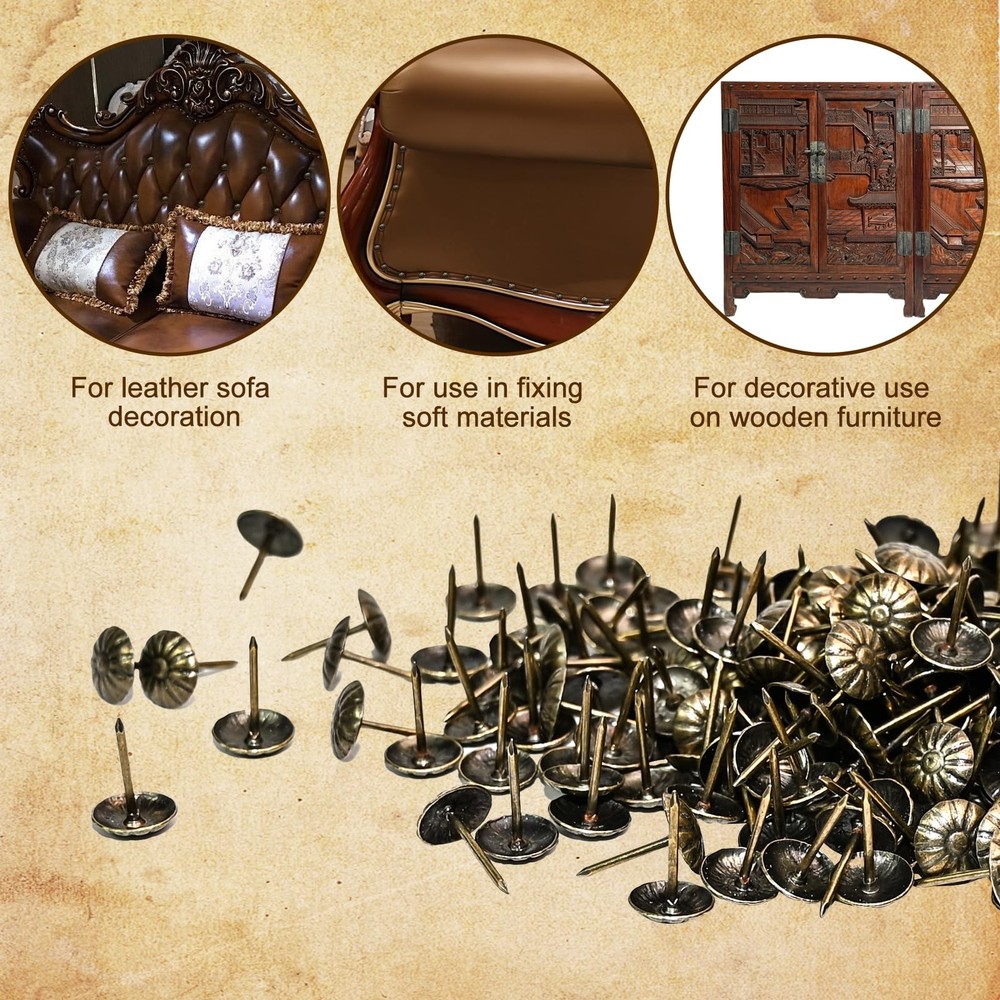 200PCS Antique Upholstery Tacks Decorative Nails