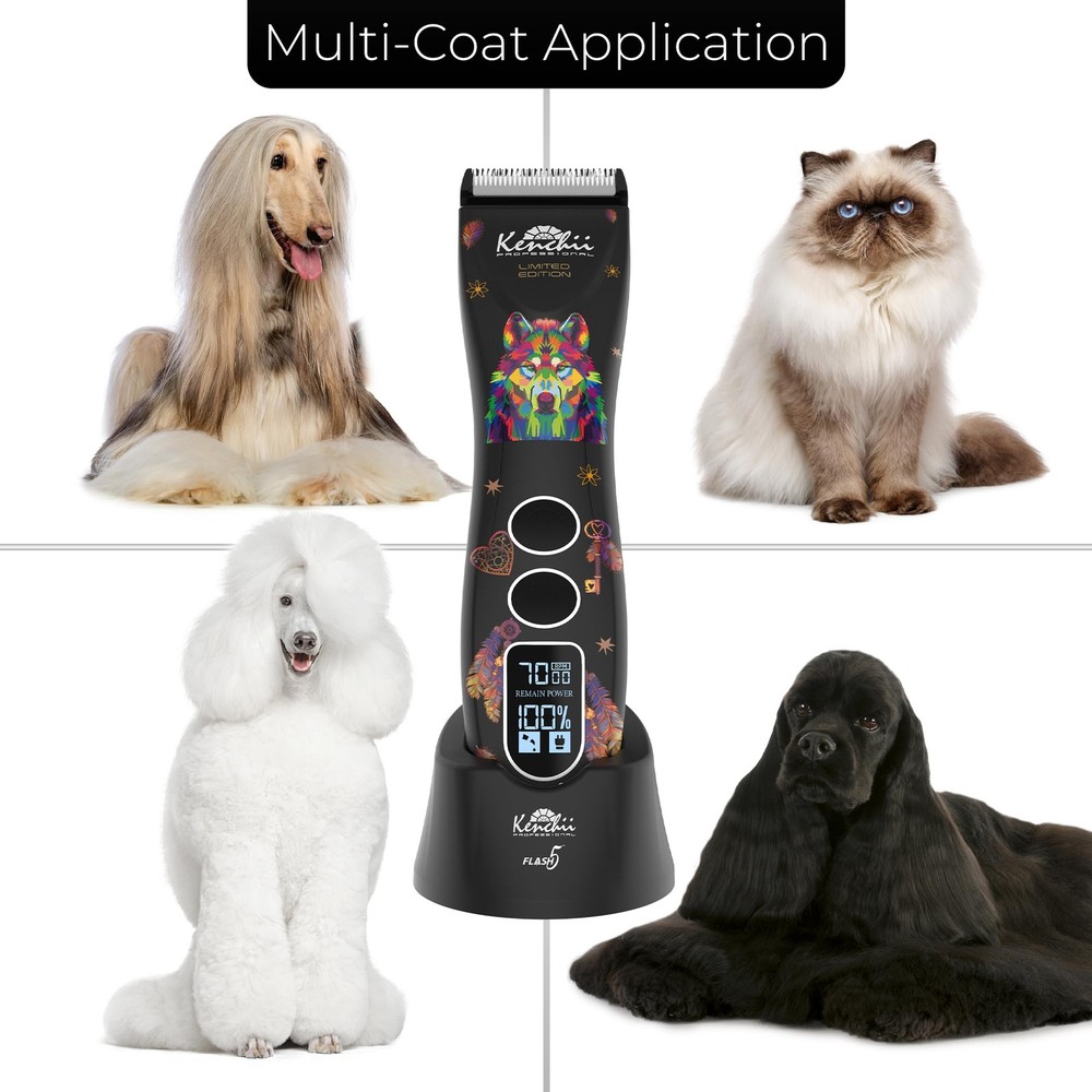 Flash 5 Wolf Limited Edition - 5-in-1 Digital Cordless Clipper - Precision Pe...