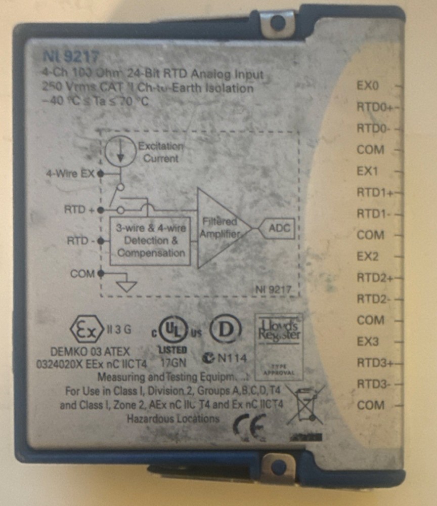 National Instruments NI 9217 RTD Analog Input DAQ Module 4-Channel