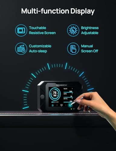 Battery Monitor with Hall Sensor, 300A Touchable Backlight Display with
