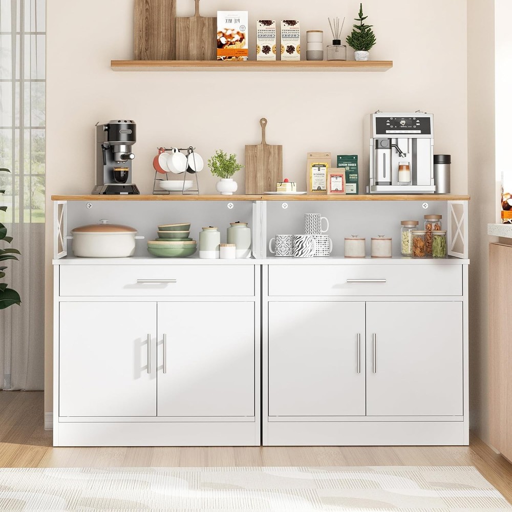 Kitchen Buffet Cabinet W/ Adjustable Shelf Modern Kitchen Storage Bar Cabinet