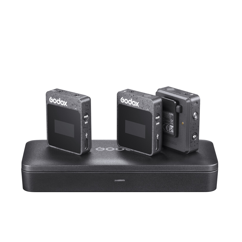 US Godox MoveLink II M2 Wireless Lavalier Microphone Transmitter Receiver Set